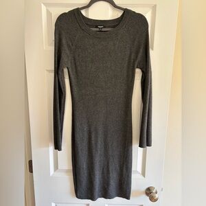 🟢PREMISE charcoal grey ribbed l/s sweater dress, size large. Like new.
